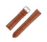 Hirsch Paul Alligator Embossed Performance Watch Strap with Buckle in Honey (22mm L, Silver Buckle)