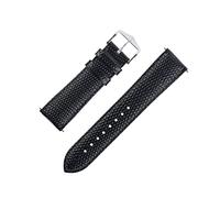 Hirsch Rainbow Lizard Embossed Leather Watch Strap with Buckle in Black (19mm L, Silver Buckle)