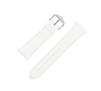 Hirsch Rainbow Lizard Embossed Leather Watch Strap with Buckle in White (20mm, Gold Buckle)