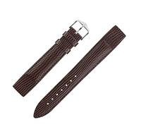 Hirsch Rainbow Lizard Embossed Open Ended Watch Strap with Buckle in Brown (14mm, Silver Buckle)