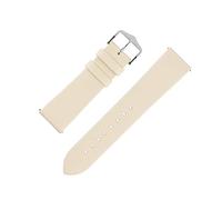 Hirsch Toronto Fine-Grained Leather Watch Strap in Beige (20mm M, Gold Buckle)
