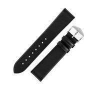 Hirsch Toronto Fine-Grained Leather Watch Strap in Black (09mm M, Silver Buckle)