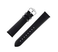 Hirsch Toronto Fine-Grained Leather Watch Strap in Black (18mm M, Gold Buckle)