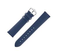 Hirsch Toronto Fine-Grained Leather Watch Strap in Blue (14mm M, Gold Buckle)