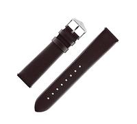Hirsch Toronto Fine-Grained Leather Watch Strap in Brown (13mm M, Silver Buckle)