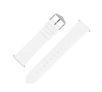 Hirsch Toronto Fine-Grained Leather Watch Strap in White (10mm M, Gold Buckle)