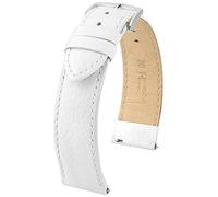 HIRSCH Watch bracelet Kansas - real calf leather - Buffalo embossing - for ladies & gentlemen - white - 20 mm