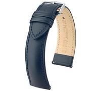 HIRSCH Watch bracelet Kent - Italian calf leather - classic/elegant - for ladies & gentlemen - blue - 20 mm