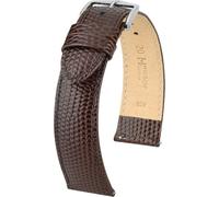 HIRSCH Watch bracelet Rainbow - real calf leather - with lizard embossing - for ladies & gentlemen - brown - 20 mm