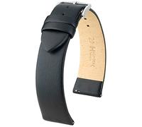 HIRSCH Watch bracelet Toronto L - Italian calf leather - classic/elegant - for ladies & gentlemen - black - 20 mm