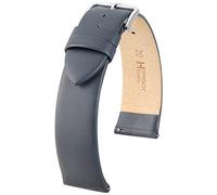 HIRSCH Watch bracelet Toronto L - Italian calf leather - classic/elegant - for ladies & gentlemen - grey - 20 mm