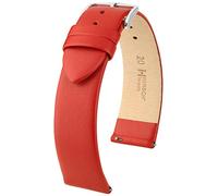 HIRSCH Watch bracelet Toronto L - Italian calf leather - classic/elegant - for ladies & gentlemen - red - 20 mm