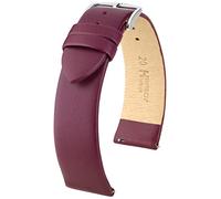 HIRSCH Watch bracelet Toronto M - Italian calf leather - classic/elegant - for ladies & gentlemen - berry - 20 mm