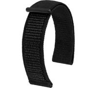 HIRSCH Watch strap Vocem - durable nylon watch strap for sport and outdoor activities - Black - 20 mm
