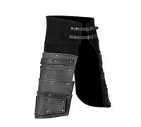 HIRTH Medieval Men'S Faulds Tasset Skirt, Handcrafted Heavy Armor PU Leather Belt Thigh Armor, Viking Cosplay Clothing Accessories,Black