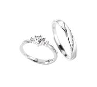 His and Hers 925 Rings for Women Sterling Silver Silver Cubic-Zirconia Mobius Strip Adjustable Popular for Couple Sister Birthday Jewelry