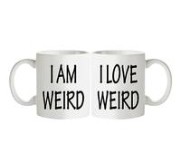 His and Hers Coffee Mug Gifts Set - I Am Weird,I Love Weird Matching Mug - Funny Boyfriend Girlfriend Couples Mugs Set - Anniversary Valentine's Day Gifts Mug for Couples Him Her 11 Oz