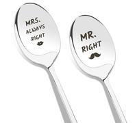 His and Hers Gifts for Couples,Matching Couple Gifts Personalised Joint Presents for Couples Girlfriend Boyfriend Birthday Present New Home Christmas Anniversary Valentines Mr & Mrs Couple Spoon 2 Pcs