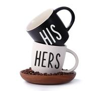 His And Hers Mugs Set Of 2 Coffee Mug 14 Ounce, Cute Matching Coffee Mug Couples for Anniversary, Wedding,Engagement His Her Gift