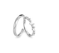 His and Hers Promise Rings 925 Silver Sterling Mobius Strip Adjustable Popular for Couple Men Sister Engagement Jewelry