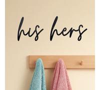 His and Hers Sign Metal Wall Decor Metal Letters Wall Decor for Bathroom Kitchen Bedroom Metal Bathroom Towel Rack Wall Decor Great Gifts for Familiy