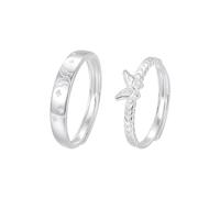 His and Hers Wedding Ring Sets Ring 925 Sterling Silver Women Silver Cubic-Zirconia Elegant Butterfly Adjustable Fashion for Couple Sister Graduation Jewelry