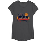 His Biggest Cheerleader: Proud Dad Support T-Shirt, Girls, Dark Heather Grey, Small