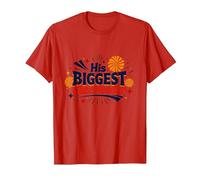 His Biggest Cheerleader: Proud Dad Support T-Shirt, Men, Red, 3XL