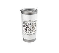 His Eye is on The Sparrow Vintage Stainless Steel Insulated Tumbler