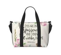 His Eyes are On The Sparrow Foldable Travel Tote Bag with Multiple Pockets Durable Weekend Overnight Duffel Bag for Gym Camping Hiking Business Trip