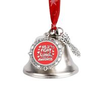 His Fight Is My Fight Lung Cancer Awareness Christmas Decoration Bell Ornament Xmas Tree Charms Home Decor