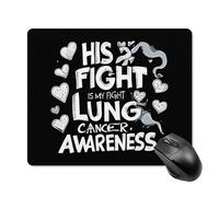 His Fight Is My Fight Lung Cancer Awareness Travel Mouse Pad Gaming Mousepad Mat For Desk Office Laptop Computer