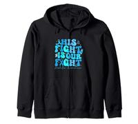 His Fight Is Our Fight Support Diabetes Zip Hoodie
