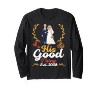 His Good Thing Est 2008 18th Wedding Anniversary Wife Marry Long Sleeve T-Shirt