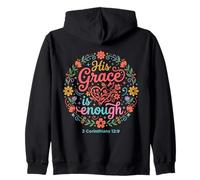 His Grace Is Enough Corinthians 12:9 Bible Verse Zip Hoodie