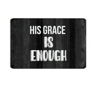 His Grace Is Enough Country Metal Signs Retro Bathroom Wall Art Plaques Wall Décor Garage Signs for Bedroom Entryway Yard 8x12 Inch