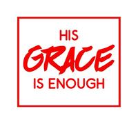 his Grace is Enough Wall Decals 67.2x77cm Easy Installation Red