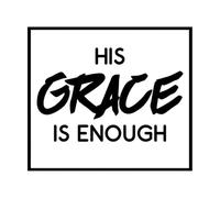his Grace is Enough Wall Decals 67.2x77cm Store Decoration Black