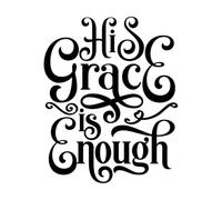 His Grace is Sufficient Bible Christian Scripture Motivational and Inspirational Wall Decals 65.6x81.4cm Do not Damage The Wall Surface Black