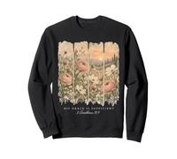 His Grace Is Sufficient Vintage Floral Christian Sweatshirt