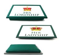 HIS HER Lordship Ladyship LAPTRAY Cushion Breakfast Serving Food Dinner Lap Tray (Lordship)