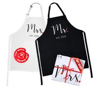 His & Hers Couples Aprons - Mr. & Mrs. Est: 2025 One Size
