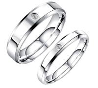 His & Hers Matching Wedding Bands Set (Inclusive Sizing, Unisex Design), Hypoallergenic Comfort Fit Engagement Promise Rings for Women & Men (Size 7-11 & 4-9), Stainless Steel Couple Rings with Cubic