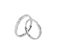 His/Hers Wedding Bands Cluster Rings for Women 925 Sterling Silver Silver Cubic-Zirconia Star Adjustable Fashion for Couple Sister Engagement Jewelry