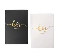 His & Hers Wedding Vow Books Set Personalized Bride & Groom Notebook For Ceremony Decor for Bride(Black White)