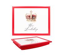His Lordship Laptray - Red and White Bean Bag Lap Tray with Festive Design for Food Serving and Breakfast