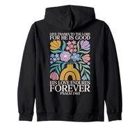 His Love Endures Forever Psalm 136 1 Bible Verse Christian Zip Hoodie