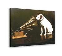 His Master's Voice - Nipper Jack Russell Terrier by Francis Barraud Poster Bedroom Canvas Decor Print Wall Art Office Room Aesthetic Decor Gift Frame
