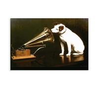 His Master's Voice - Nipper Jack Russell Terrier by Francis Barraud Poster Bedroom Canvas Decor Print Wall Art Office Room Aesthetic Decor Gift Unfram