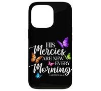 His Mercies Are New Every Morning Bible Verse Butterfly Case for iPhone 13 Pro